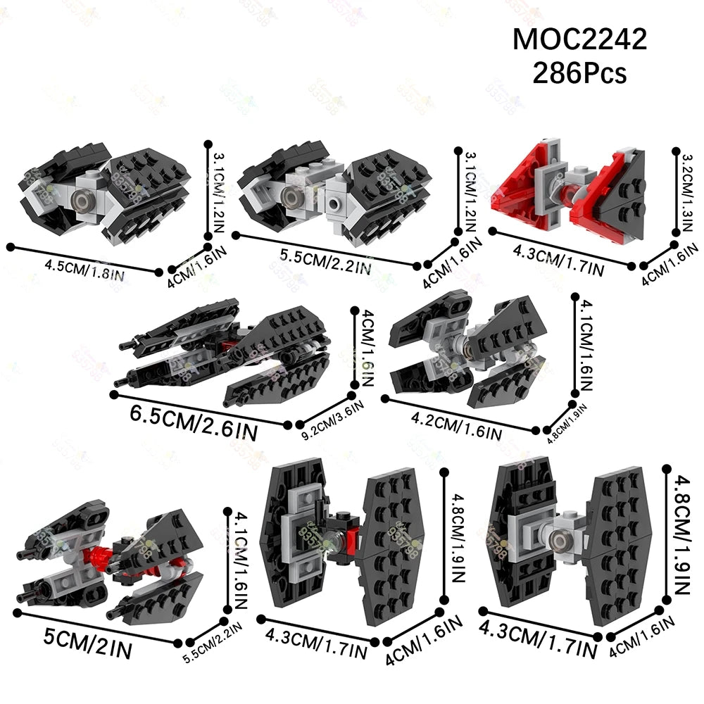 286PCS TIE Fighter MOC Building Blocks