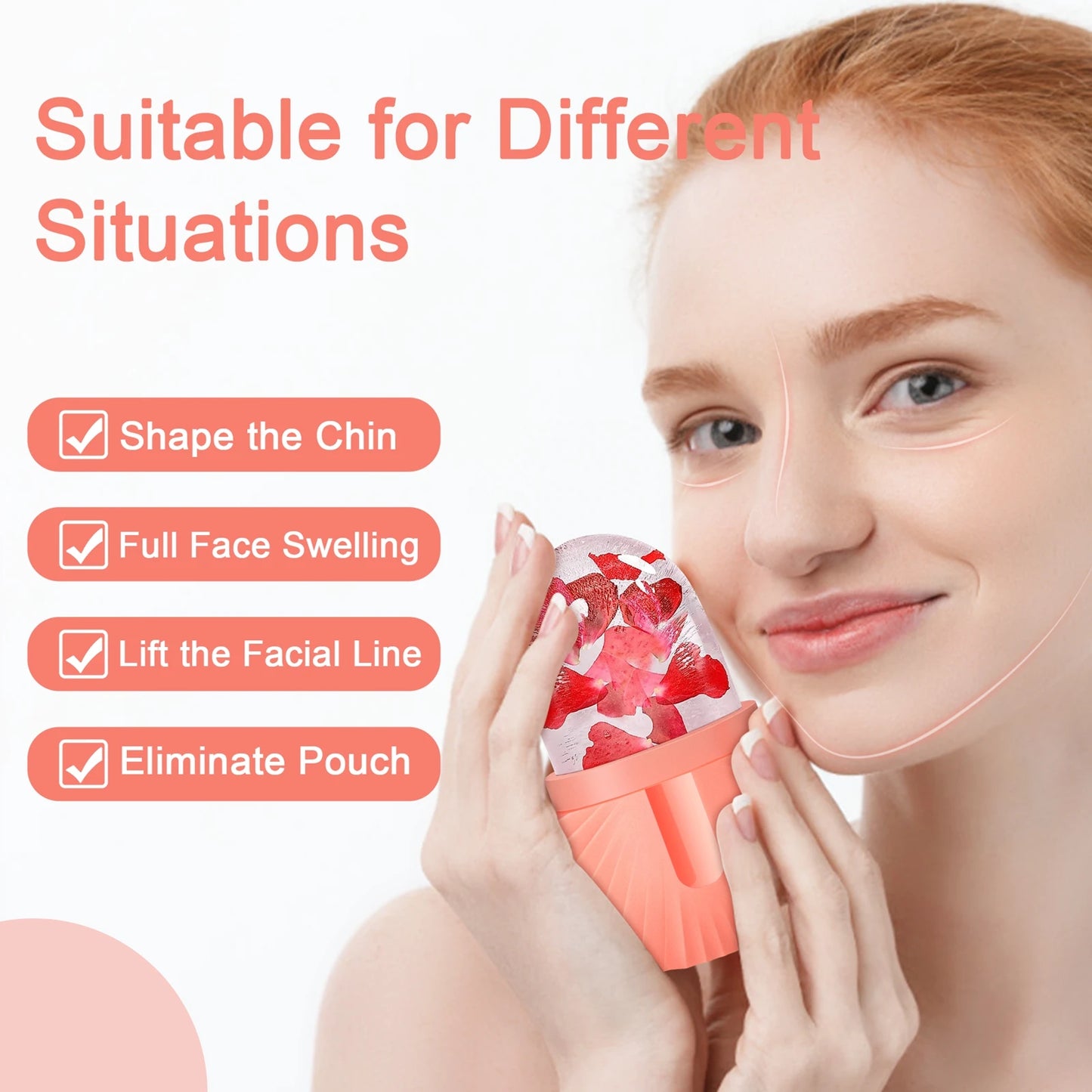 Instant Depuffing Facial Ice Mold - 100% Leak-Proof Silicone