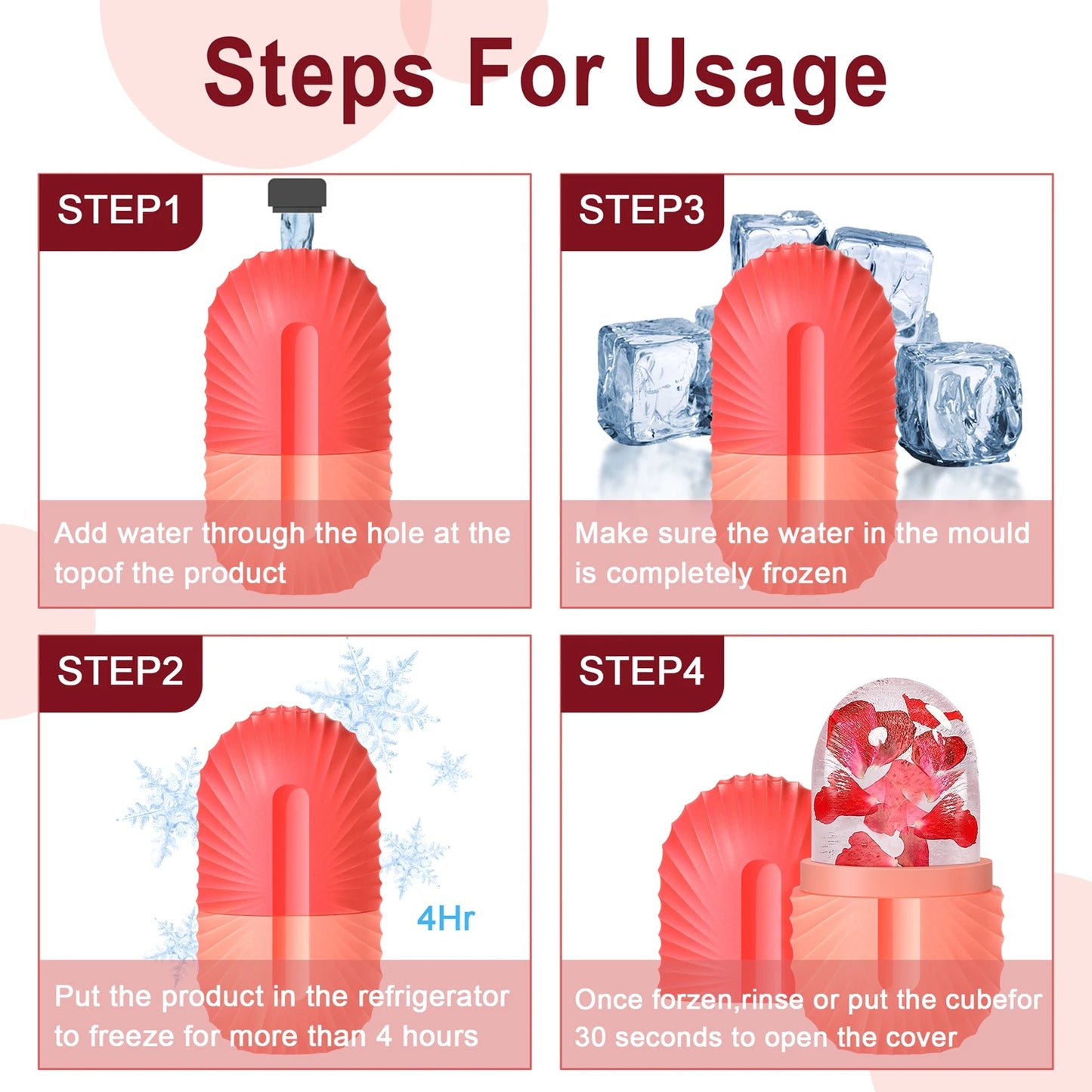 Instant Depuffing Facial Ice Mold - 100% Leak-Proof Silicone