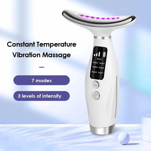 Advanced LED Photon Lifting Device: 7-in-1 Face & Neck Contouring Massager